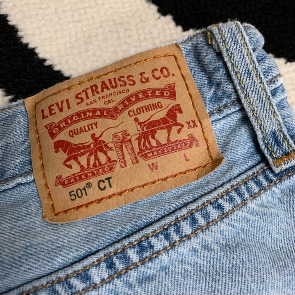 Levi's 501 Ct Custom Tapered Button Fly Jeans Blu… - image 4